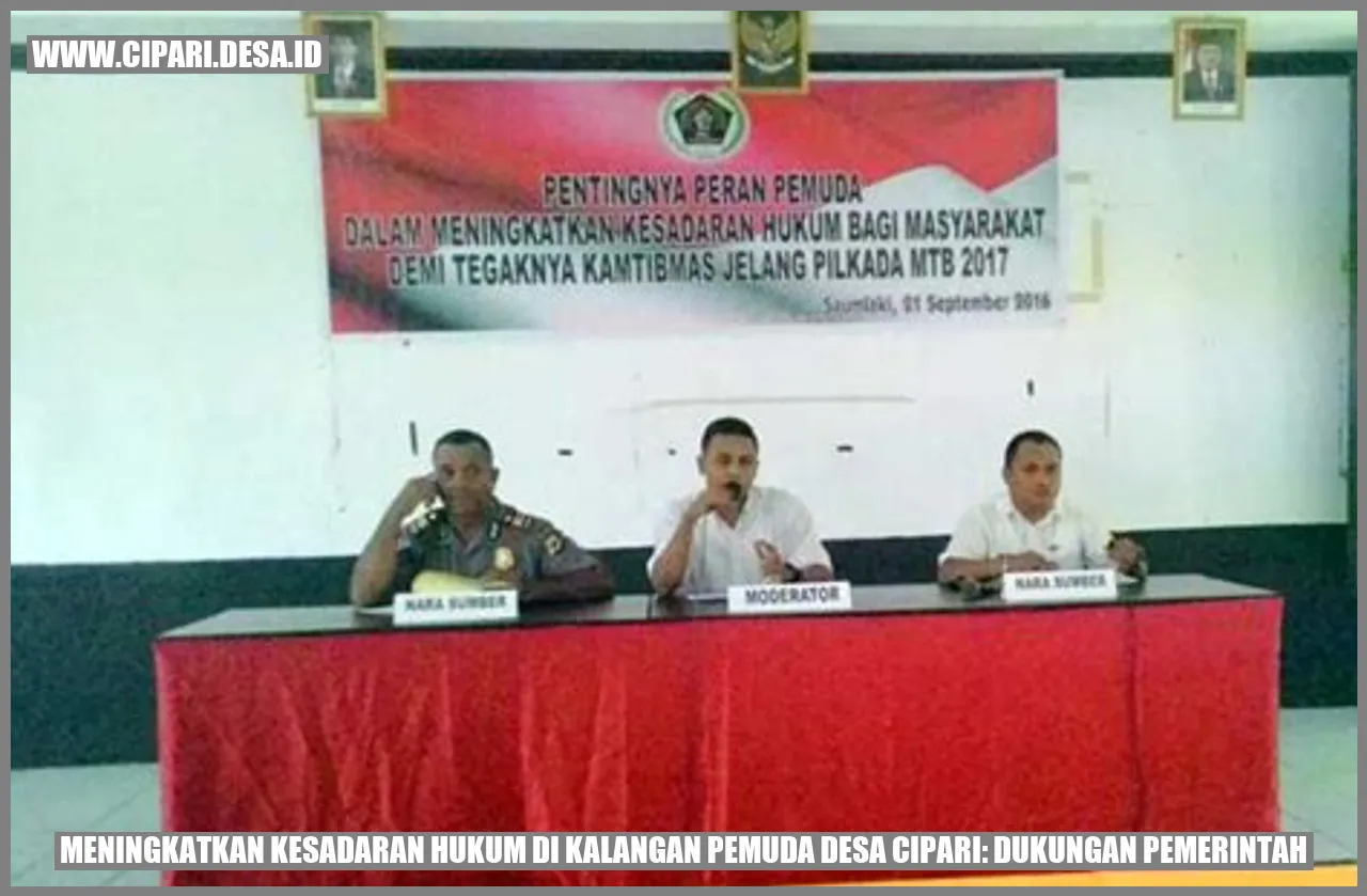 Meningkatkan Kesadaran Hukum di Kalangan Pemuda Desa Cipari: Dukungan Pemerintah